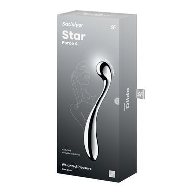 Металевий дилдо Satisfyer Star Force 4, двосторонній, можна нагрівати та охолоджувати, дуже важкий