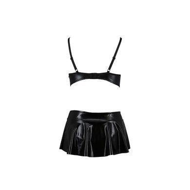 Комплект белья под латекс Passion DEBY SET XXL/XXXL, black, лиф, мини-юбочка, стринги