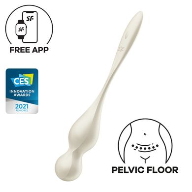 Вагинальные смарт-шарики с вибрацией Satisfyer Love Birds 1 Connect App White, 78 г