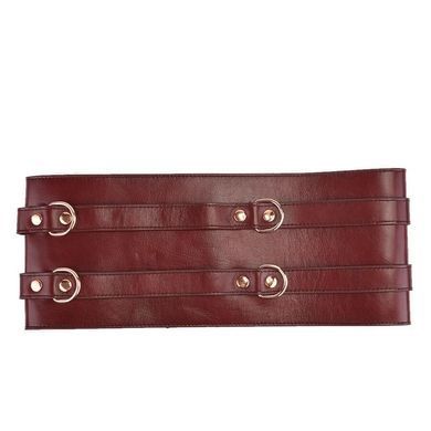 Кожаный пояс для бондажа Liebe Seele Wine Red Waist Cuff, L Size
