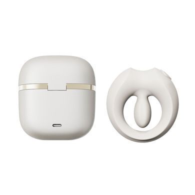 Эрекционное смарт-виброкольцо Zalo Apis Ivory White, до 4 часов работы, зарядный кейс