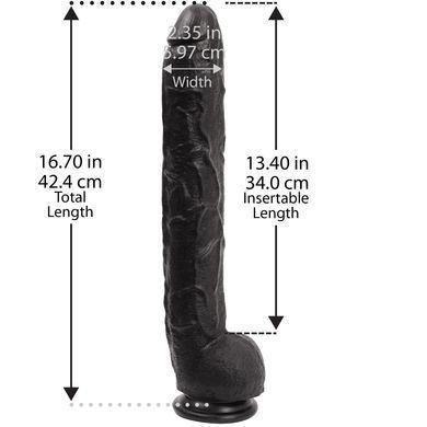 Фаллоимитатор Doc Johnson Dick Rambone Cock Black, диаметр 6см, длина 42см, ПВХ