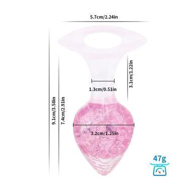 Анальная пробка Liebe Seele Heart-shaped Crystal Anal Plug - Pink Small