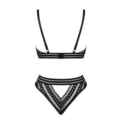 Комплект белья Obsessive Natilya 2-pcs set XS/S, black, бюстгальтер, трусики