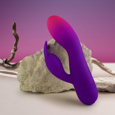 Вібратор-кролик Rocks Off Glo Girl &ndash; Rabbit, 2 мотори, 10 режимів, на батарейках