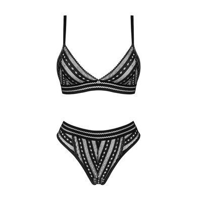 Комплект белья Obsessive Natilya 2-pcs set XS/S, black, бюстгальтер, трусики
