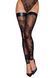 Чулки без мыска Noir Handmade F243 Tulle stockings with patterned flock embroidery, M