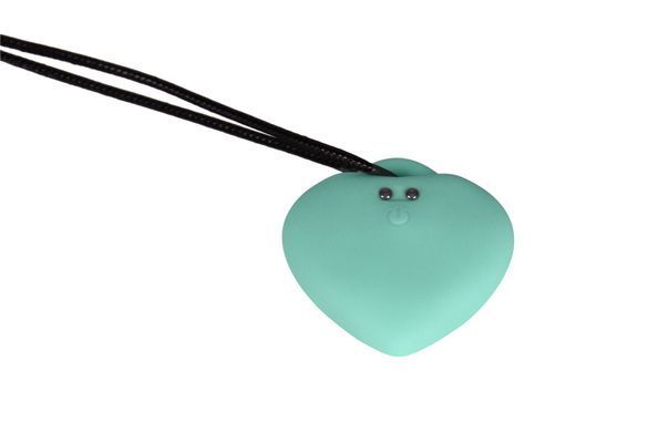 Мини-вибратор &laquo;Сердечко&raquo; FairyGasm PleasureStone green, 9 режимов, на шнурке