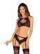 Комплект Obsessive Allastia 2-pcs set black L/XL, регульовані бретелі, багаторівнева застібка