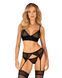 Комплект Obsessive Chemeris 3-pcs set XL/2XL, стрінги, пояс для панчіх, бюстгальтер