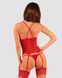 Прозорий корсет Obsessive Lacelove corset XS/S Red, мереживо, підв&rsquo;язки для панчіх