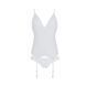 Корсет с пажами, трусики с ажурным декором и открытым шагом Passion URSULA CORSET S/M, white