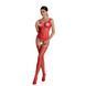 Бодістокінг Passion ECO BS001 One Size red, з доступом, імітація підв&rsquo;язок, флористичний декор