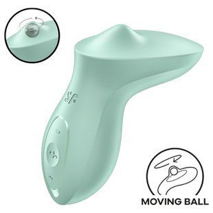 Вибратор для клитора с жемчужной стимуляцией Satisfyer Exciterrr Mint, 2 независимых мотора