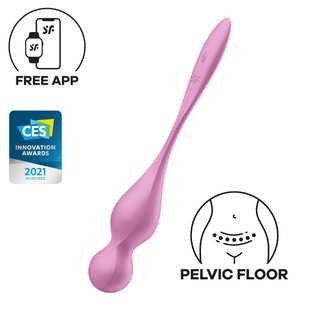 Вагинальные смарт-шарики с вибрацией Satisfyer Love Birds 1 Connect App Pink, 78 г