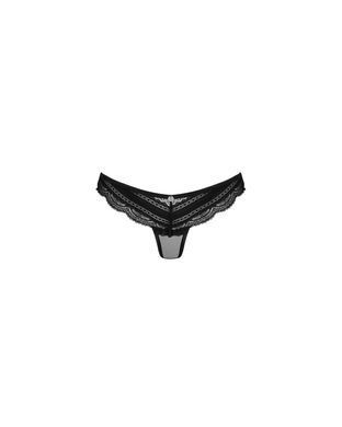 Полупрозрачные трусики с подвеской Obsessive Ivannes panties black L/XL, черные