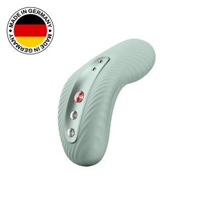 Накладной вибратор Fun Factory LAYA III sage green, эффект постукивания пальцем