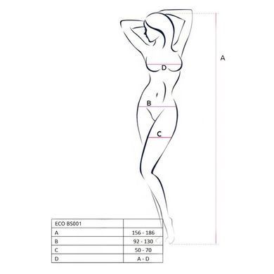 Бодістокінг Passion ECO BS001 One Size white, з доступом, імітація підв&rsquo;язок, флористичний декор