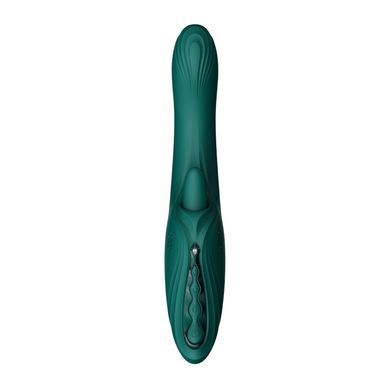 Смарт-вібратор Zalo Ares Turquoise Green, підігрів, 3 мотори, язичок для клітора, стимуляція точки G
