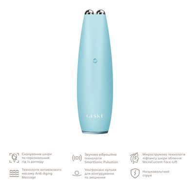 Мікрострумова ручка для підтяжки шкіри обличчя GESKE MicroCurrent Face-Lift Pen 6в1 turquoise