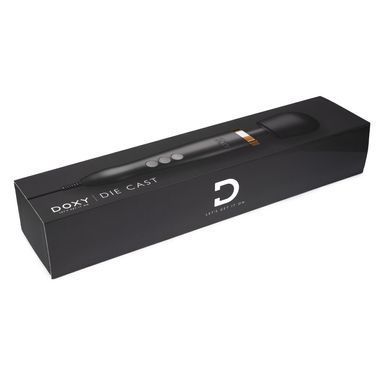 Премиальный вибромассажер DOXY Die Cast матово-черный, с покрытием из 24-каратного золота