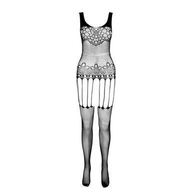 Бодістокінг Passion ECO BS001 One Size white, з доступом, імітація підв&rsquo;язок, флористичний декор