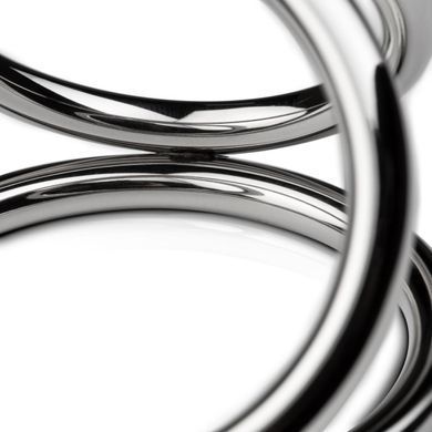 Тройное эрекционное кольцо Sinner Gear Unbendable - Triad Chamber Metal Cock and Ball Ring - Medium