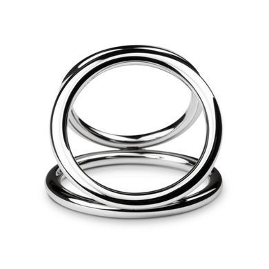 Тройное эрекционное кольцо Sinner Gear Unbendable - Triad Chamber Metal Cock and Ball Ring - Medium