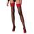 Панчохи Passion ST120 3/4 black-red, на ажурній силіконовій резинці, вишуканий декор та люрекс