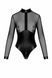 Боди Noir Handmade F321 Edge, S, низ под латекс, верх сетка, молния на все тело, декор кольца