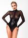 Боди Noir Handmade F321 Edge, S, низ под латекс, верх сетка, молния на все тело, декор кольца
