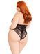 Боді Leg Avenue Floral lace deep-V teddy Black 1X/2X