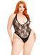 Боді Leg Avenue Floral lace deep-V teddy Black 1X/2X