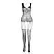 Бодістокінг Passion ECO BS001 One Size white, з доступом, імітація підв&rsquo;язок, флористичний декор