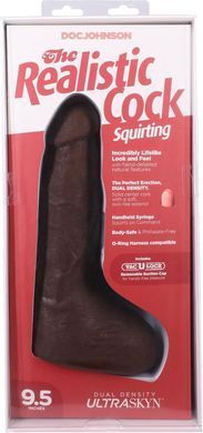 Кончающий фаллоимитатор Doc Johnson The Realistic Cock ULTRASKYN - Squirting 9,5 Inch Chocolate