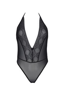 Боді Passion DROSERA BODY black, S/M, високі вирізи, верх на зав&rsquo;язках