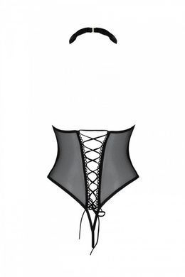 Еротичне боді Passion TRISHA BODY, S/M, black, з відкритими чашками