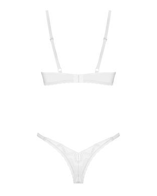 Комплект Obsessive Alissium 2-pcs set, M/L, мереживо, ліф з м&rsquo;якою чашкою, трусики танга