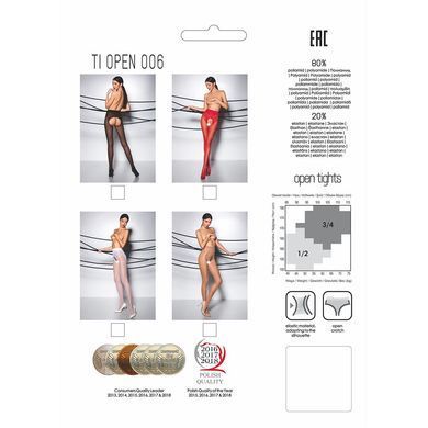 Эротические колготки Passion TIOPEN 006 3/4 (30 den), red, с вырезом, имитация трусиков