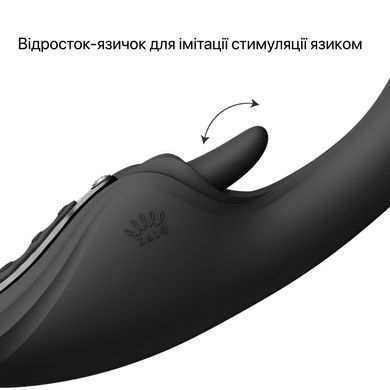 Смарт-вибратор Zalo Ares Obsidian Black, подогрев, 3 мотора, язычок для клитора, стимуляция точки G
