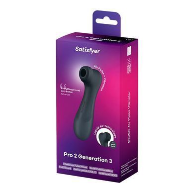 Вакуумный клиторальный стимулятор Satisfyer Pro 2 Generation 3 with Liquid Air Dark Grey