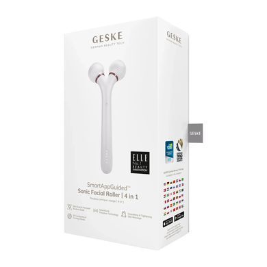 Електронний ультразвуковий ролик для обличчя GESKE Sonic Facial Roller 4в1 starlight