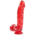 Фалоімітатор Doc Johnson Jelly Jewels Cock&Balls Red, діаметр 3,6 см, антибактеріальний ПВХ