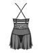 Эротический кружевной комплект с сеточкой Obsessive 838-BAB-1 babydoll & thong black L/XL, черный, п