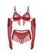 Комплект Obsessive Rossay Red 4-pcs crotchless set S/M