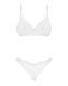 Комплект Obsessive Alissium 2-pcs set, M/L, мереживо, ліф з м&rsquo;якою чашкою, трусики танга