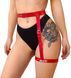 Гартер на ногу Art of Sex - Naomi с надписью SEXY, натуральная кожа, размер XS-2XL, цвет красный