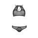 Комплект: бра, трусики с ажурным декором и открытым шагом Passion URSULA SET L/XL, black