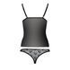 Комплект белья Passion MELISSA SET XXL/XXXL, black, лиф-сорочка со шнуровкой и трусики