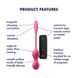 Вагинальные смарт-шарики с вибрацией Satisfyer Love Birds 2 Connect App Red, 86 г, пульт ДУ